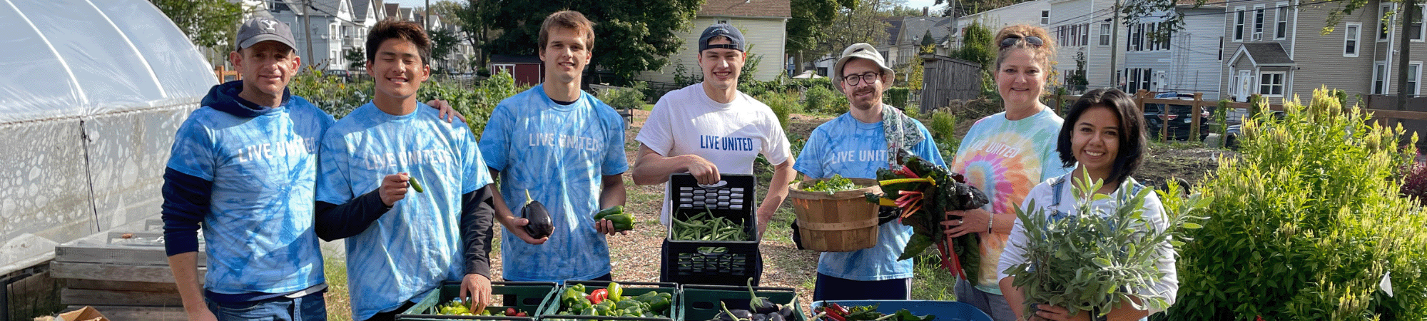 volunteers are community garden